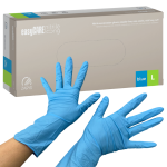 Rękawiczki nitrylowe easyCARE long (długi mankiet) rozm. L - 100 szt. NIEBIESKIE BEZPUDROWE | REF: RNBPL10001
