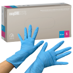 Rękawiczki nitrylowe easyCARE long (długi mankiet) rozm. S - 100 szt. NIEBIESKIE BEZPUDROWE | REF: RNBPS10001