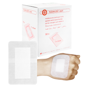 RUDAVLIES®-steril Opatrunek wyspowy z wkładem chłonnym 7x5cm - 50 szt. | REF: 072585