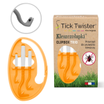 Tick Twister® Clipbox Trio POMARAŃCZOWY - Kleszczołapki haczyki do usuwania kleszczy 3 sztuki + etui brelok