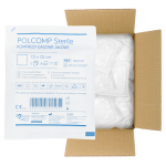 POLCOMP Sterile Kompresy gazowe jałowe 7,5x7,5 cm 17N 8W - 300 szt. (100 blistrów A'3) | REF: 160215M