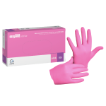 Rękawiczki nitrylowe easyCare rozm. XS - 100 szt. RÓŻOWE BEZPUDROWE