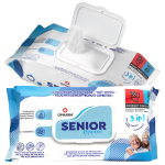 Senior Hygienic Chusteczki nawilżane XL 3w1 - 18x22cm 72 szt. | REF: WSH01